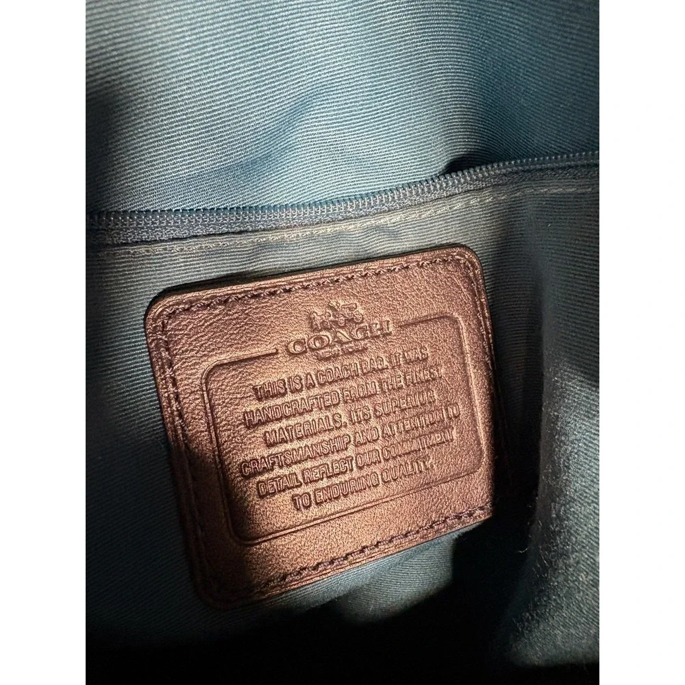 Coach Tote Bag Womens Large Tan Good Signature Canvas Varsity Stripe Gallery